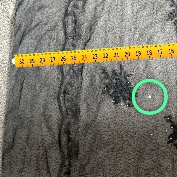 SILK SCARF Black Rectangular Embroidered Sheer Rolled Edges 66x30 EUC - Picture 14 of 14